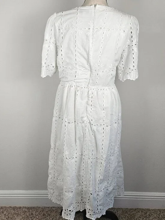 White Midi Eyelet Dress Size XXL - Picture 5 of 7